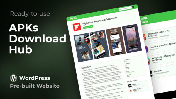 APK Downloading Pre-built WordPress Website
