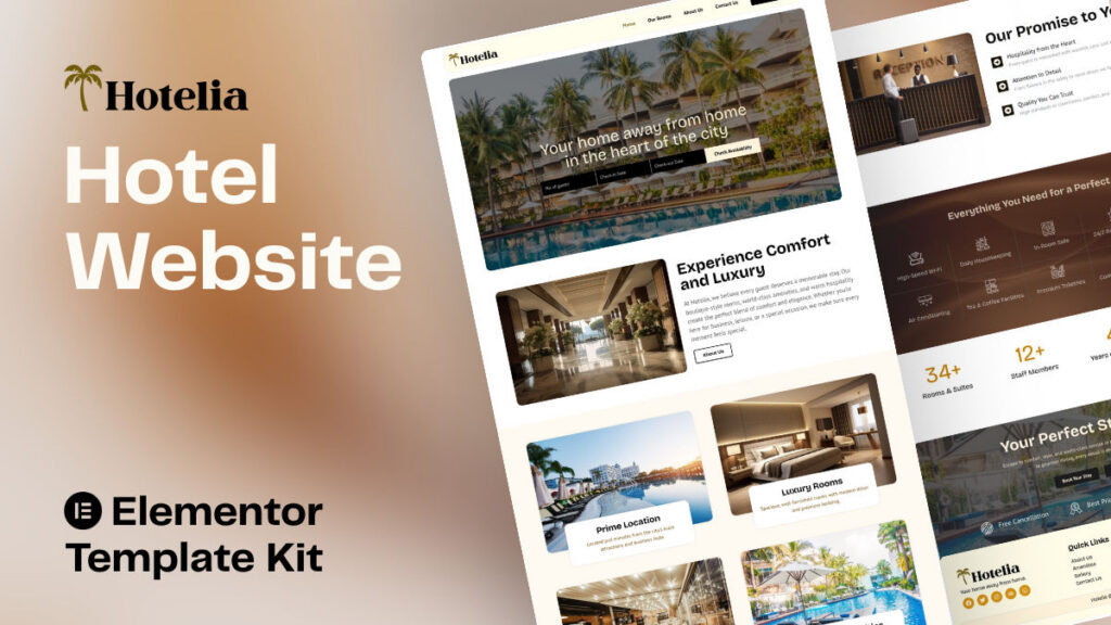 WP Shogun - WordPress & Elementor Templates 5 Hotelia - Hotel Website Elementor Template Kit