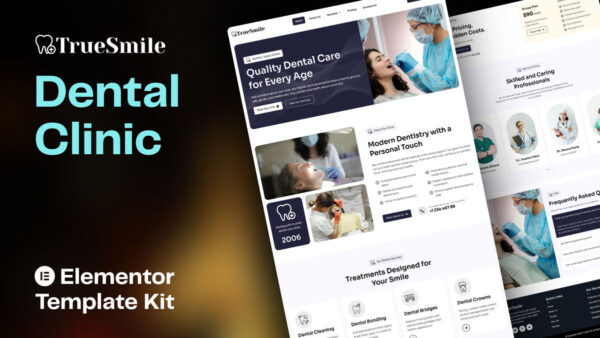 truesmile elementor kit TrueSmile - Dental Clinic Website Elementor Template Kit