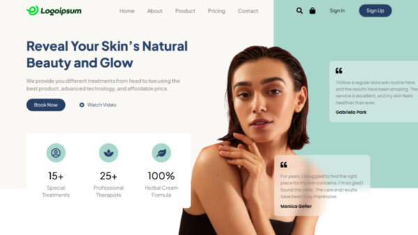 Beauty & Skincare Hero Section (Elementor Template)