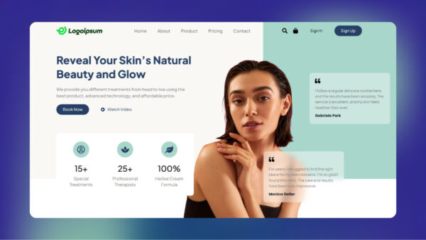 Beauty & Skincare Hero Section (Elementor Template)