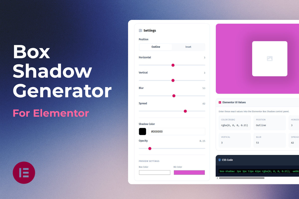 box shadow generator elementor