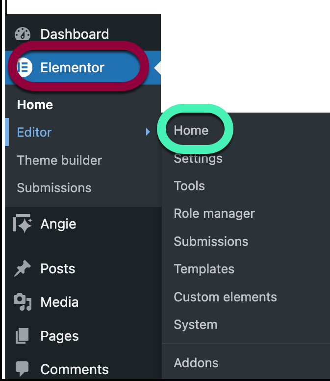 elementor import template 1