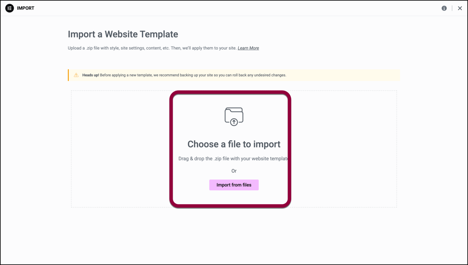 elementor import template 5