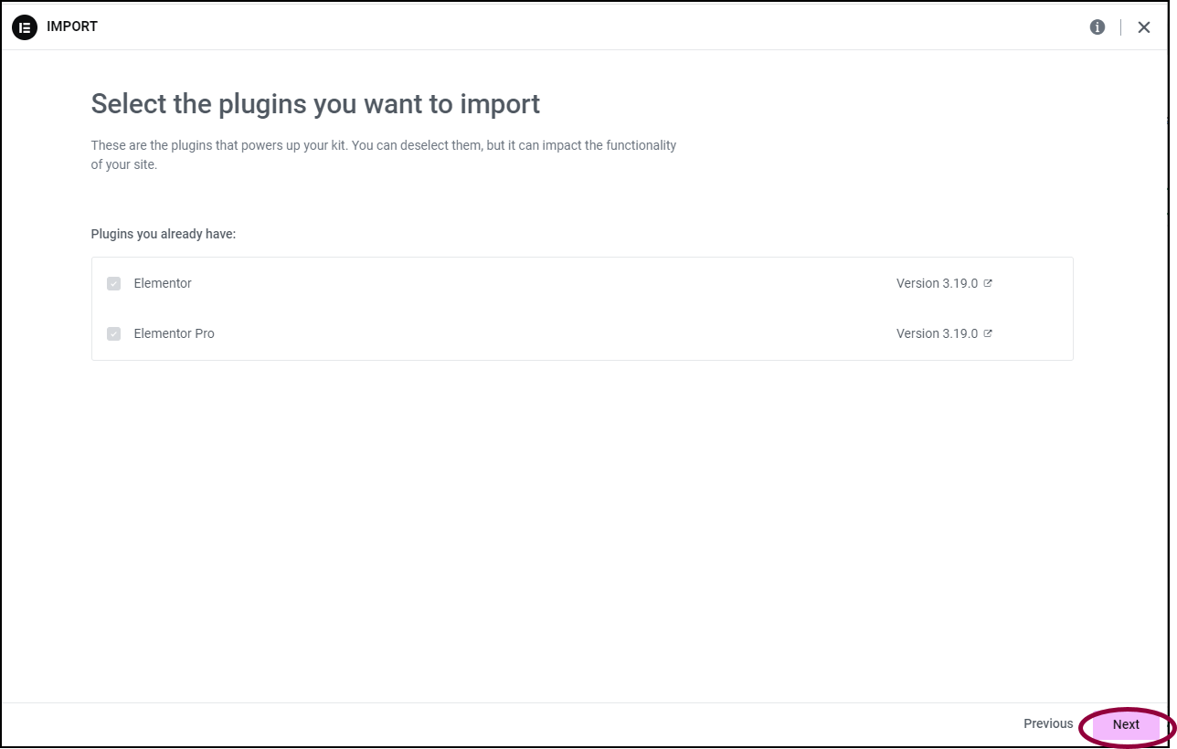 elementor import template 6