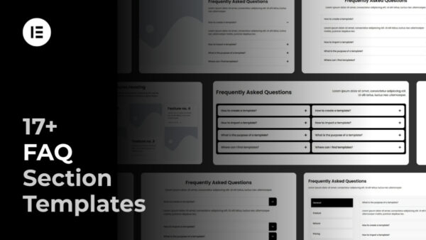 Elementor FAQ Section Templates Pack (Responsive)