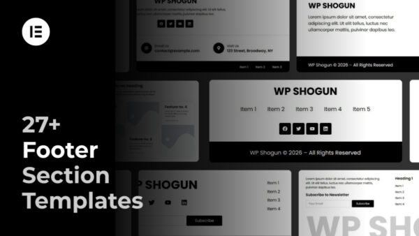Elementor Footer Templates Pack (Responsive Designs)
