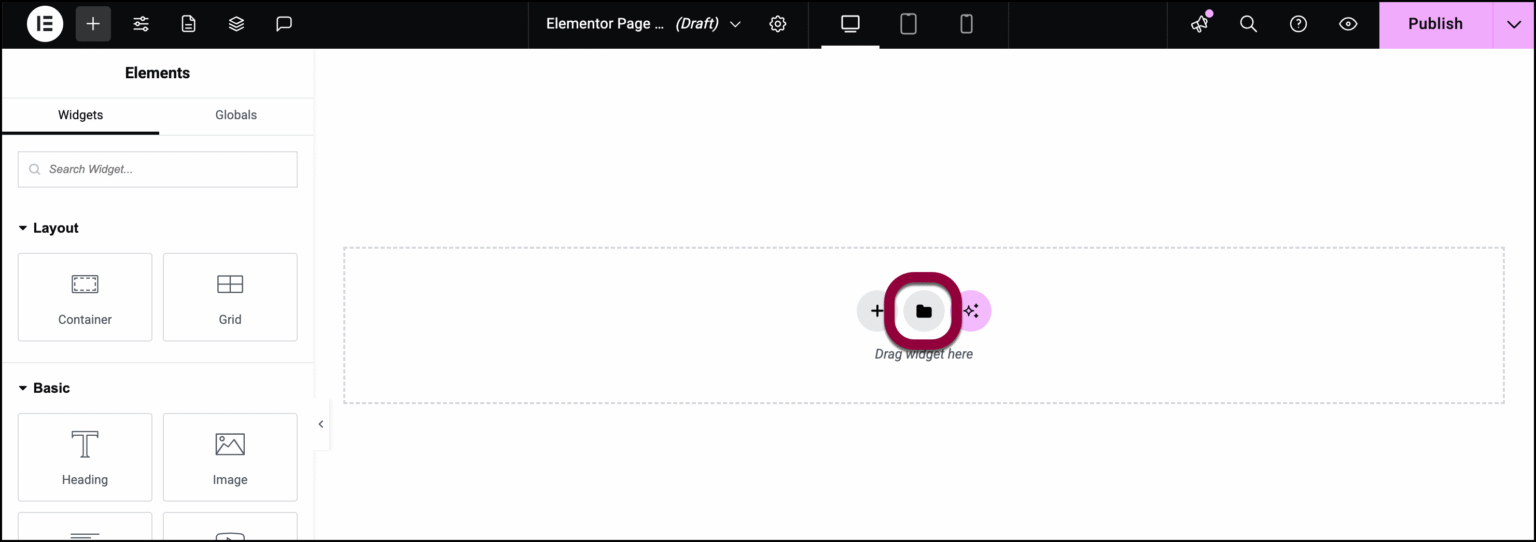 import elementor template 1