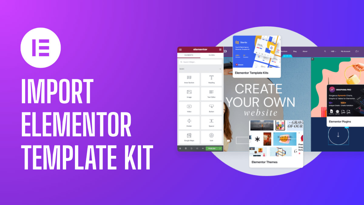 import elementor template kit tutorial