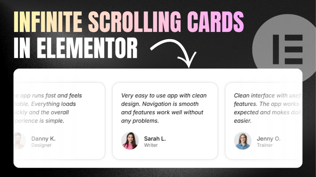 How to Create Infinite Scrolling Cards in Elementor 1 infinite cards elementor