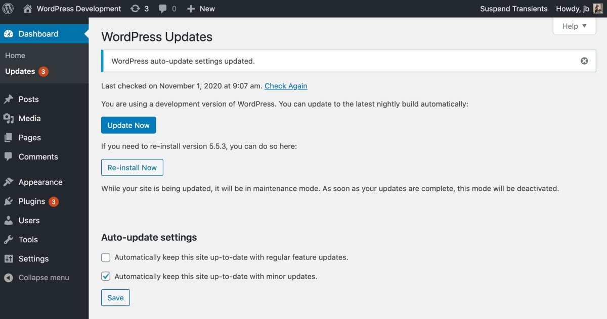 wordpress update