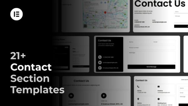 Elementor Contact Section Templates Pack (Responsive)