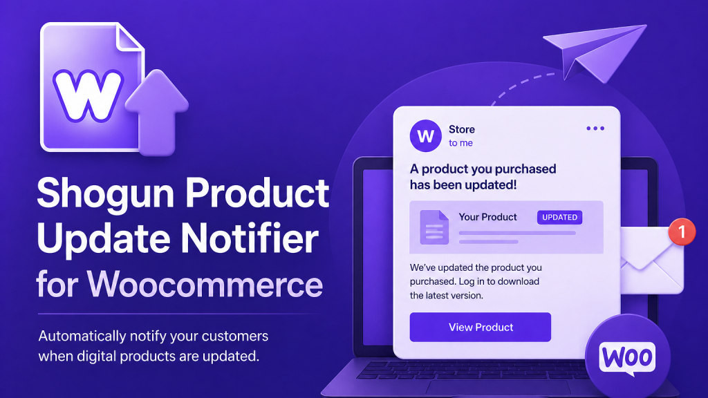 WP Shogun - WordPress & Elementor Templates 20 shogun product update notifier for Woocommerce