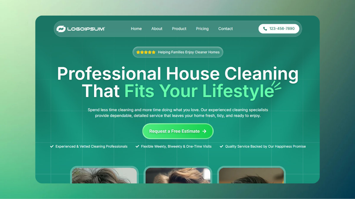 WP Shogun - WordPress & Elementor Templates 10 Cleaning Service Hero Section (Elementor Template)