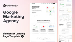 GrowthFlow - Marketing Agency Landing Page (Elementor Template)