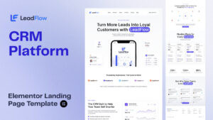 leadflow crm platform template LeadFlow - CRM Platform Landing Page (Elementor Template)