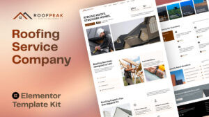 roofpeak roofing company Elementor Template Kit RoofPeak - Roofing Website Elementor Template Kit
