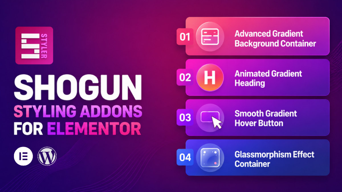 WP Shogun - WordPress & Elementor Templates 21 shogun styling addons for elementor plugin featured image