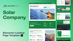SolarPeak - Solar Company Landing Page (Elementor Template)