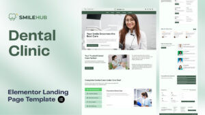smilehub dental clinic elementor template SmileHub - Dental Clinic Landing Page (Elementor Template)