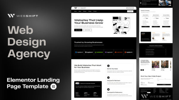 webshift web design agency template WebShift - Web Design Agency Landing Page (Elementor Template)