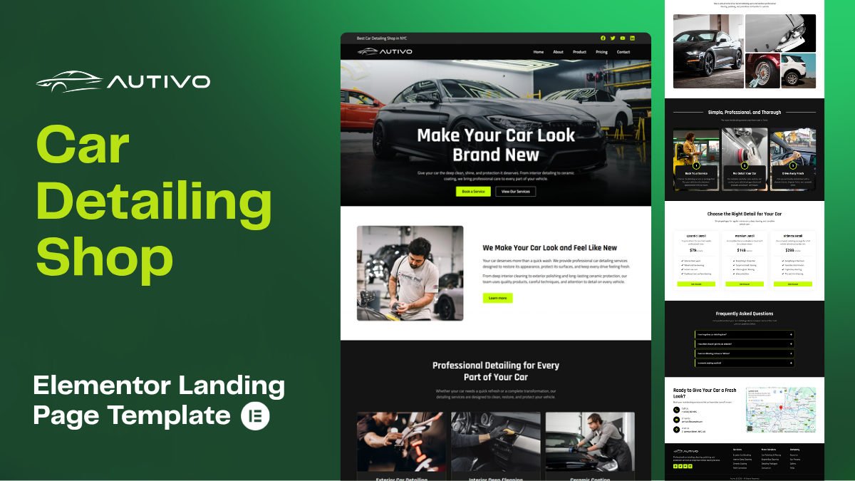 WP Shogun - WordPress & Elementor Templates 12 Autivo - Car Detailing Shop Landing Page (Elementor Template)